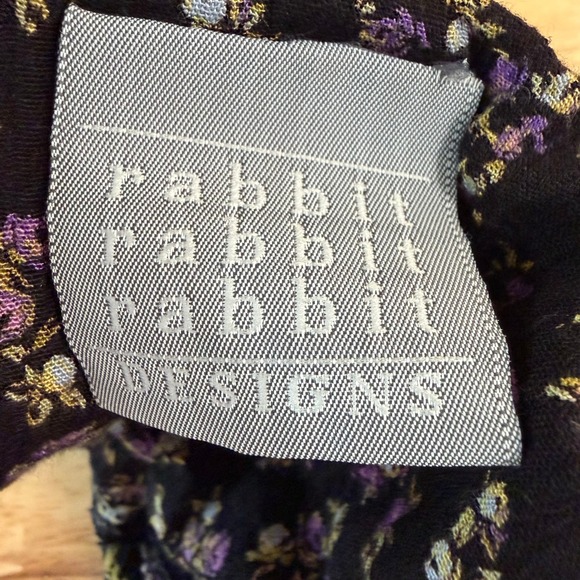 Garden Novelty Print Pinafore Mini Dress Size S Rabbit Rabbit Rabbit Designs - Picture 6 of 10